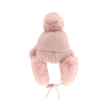 Load image into Gallery viewer, Thick Knitted Trapper Pom C.C Beanie

