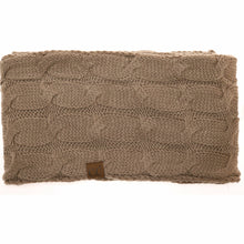 Load image into Gallery viewer, Fuzzy Lined Solid Cable Knit CC Infinity Scarf
