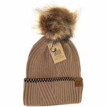 Load image into Gallery viewer, Ribbed Knit Beanie with Accented Cuff
