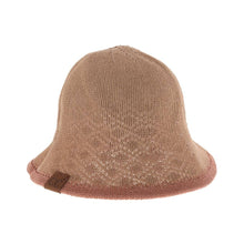 Load image into Gallery viewer, Diamond Lace Knitted Reversible C.C Cloche Bucket Hat
