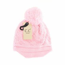 Load image into Gallery viewer, Baby Brim Beanie Hat with Pom
