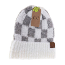Load image into Gallery viewer, Boucle Checkered Patterned C.C Beanie
