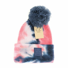 Load image into Gallery viewer, Kids&#39; Tie Dye Pom C.C Beanie
