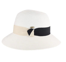 Load image into Gallery viewer, C.C Color Block Ribbon Cloche Sun Hat

