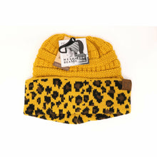 Load image into Gallery viewer, Matching Cuff Leopard Print CC Beanie Tail
