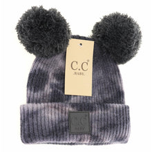Load image into Gallery viewer, Baby Tie Dye Double Fur Pom Beanie
