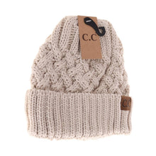 Load image into Gallery viewer, Lattice Knit Cuff C.C Beanie
