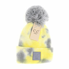 Load image into Gallery viewer, Kids&#39; Tie Dye Pom C.C Beanie
