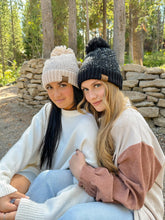 Load image into Gallery viewer, Fuzzy Lined Scatter Sequin Pom C.C Beanie
