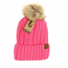 Load image into Gallery viewer, Fuzzy Lined Fur Pom CC Beanie
