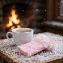 Load image into Gallery viewer, Two Toned Real Fur Trim Fingerless Gloves
