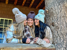 Load image into Gallery viewer, Allover Clear Sequin Faux Fur Pom C.C Beanie
