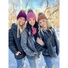 Load image into Gallery viewer, Fuzzy Lined Fur Pom CC Beanie
