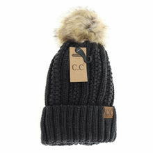 Load image into Gallery viewer, Fuzzy Lined Fur Pom CC Beanie

