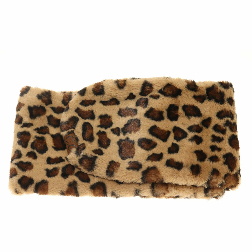 Leopard Faux Fur CC Scarf