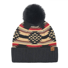 Load image into Gallery viewer, Aztec Patterned CC. Pom Beanie HTE0127
