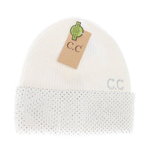 Load image into Gallery viewer, C.C Rhinestone Net Cuff Beanie
