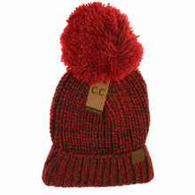 Load image into Gallery viewer, Two-Tone Thick Knit Pom CC Beanie

