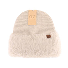Load image into Gallery viewer, Faux Fur Cuff C.C Beanie HTE0105

